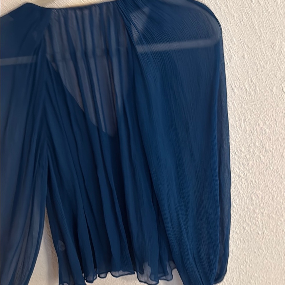 Ulla Johnson Deep Blue Sheer Blouse - Picture 5 of 5